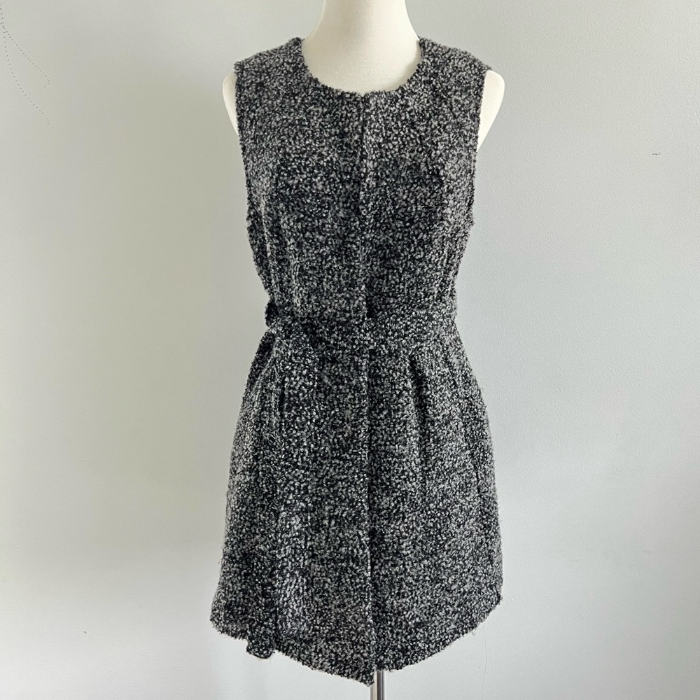 NWT BCBGeneration Boucle Cardigan Coat Sweater Gray Black Teddy Size S BCBG